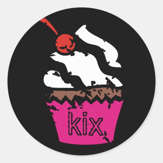 Sticker Rond 311-Kickin' Cupcake (Devant)