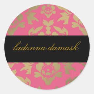 Sticker Rond 311 Ladonna Damask Pink