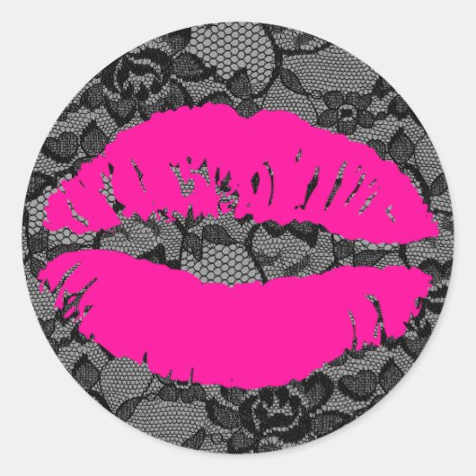Sticker Rond 311 Oh Embrasse-le ! Lace Hot rose (Devant)