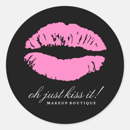 Sticker Rond 311-Oh Embrasse-le ! | Noir (Devant)