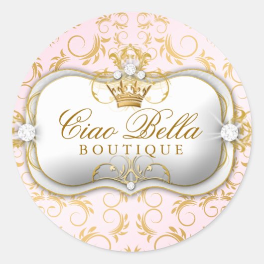 Sticker Rond 311 Plate-forme rose doré Divine rose (Devant)