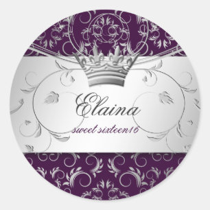 Sticker Rond 311-Silver devinent l'autocollant d'aubergine de  