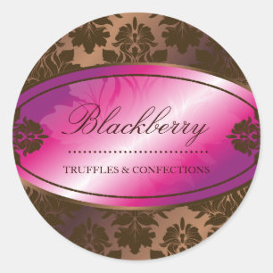 Sticker Rond 311-Sweet Blackberry Chocolate Truffe Damask