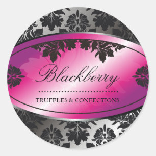 Sticker Rond 311-Sweet Blackberry Truffle Damask