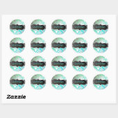 Sticker Rond 311 Zeopard Sign rencontre Damask Shimmer Ocean Li (Feuille)