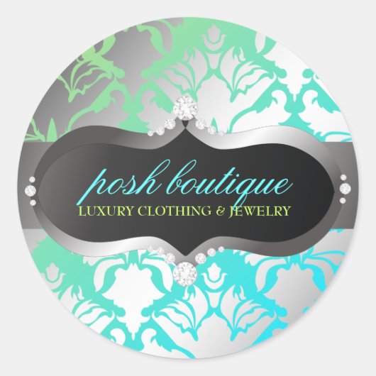 Sticker Rond 311 Zeopard Sign rencontre Damask Shimmer Ocean Li (Devant)