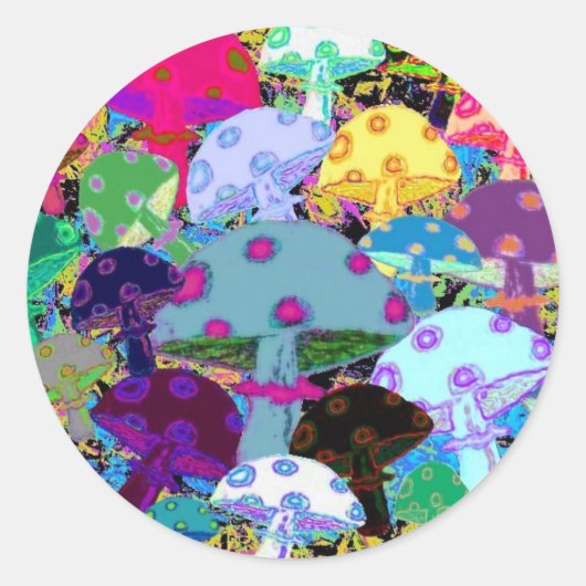 Sticker Rond 32 Champignons #2 (Devant)