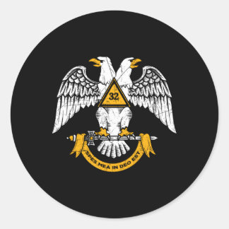 Sticker Rond 32Ème Degré Masonic Scottish Rite Ailes Down Fathe