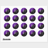 Sticker Rond 33e anniversaire Mariage d'Amethyst (Feuille)