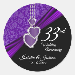 Sticker Rond 33e anniversaire Mariage d'Amethyst