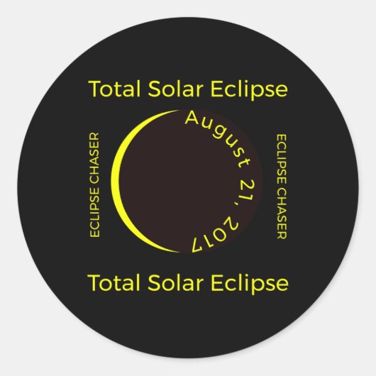 Sticker Rond #34 ; Chaser éclipse #34 ; Éclipse solaire totale (Devant)