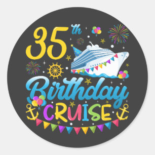 Sticker Rond 35e anniversaire Croisière B-Day Party