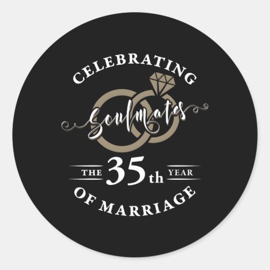 Sticker Rond 35E Anniversaire Du Mariage 35 Ans De Mariage (Devant)