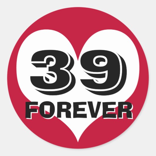 Sticker Rond 39 FOREVER Heart (Devant)