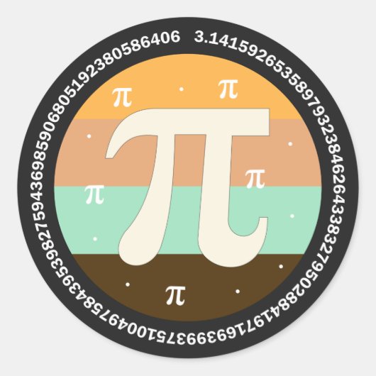 Sticker Rond 3.14 National Pi Day Design  - Pi Day Gift Idea (Devant)
