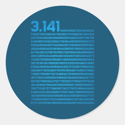 Sticker Rond 3 14 Pi Jour Mathématiques Physique Nombre irratio (Devant)