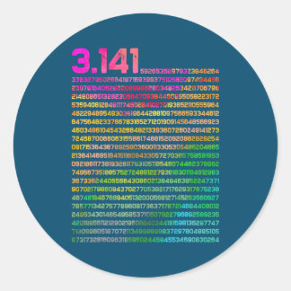 Sticker Rond 3 14 Professeur de physique des mathématiques Numé