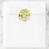 Sticker Rond 3 Adorable Kitty Joyeux anniversaire (Sac)