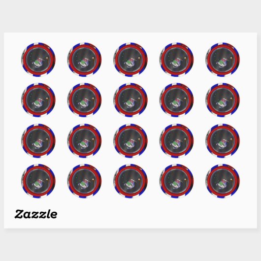 Sticker Rond 3 Cercles - Clown - (Feuille)
