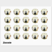 Sticker Rond 3 Chats Avec Noël Casquette (Feuille)