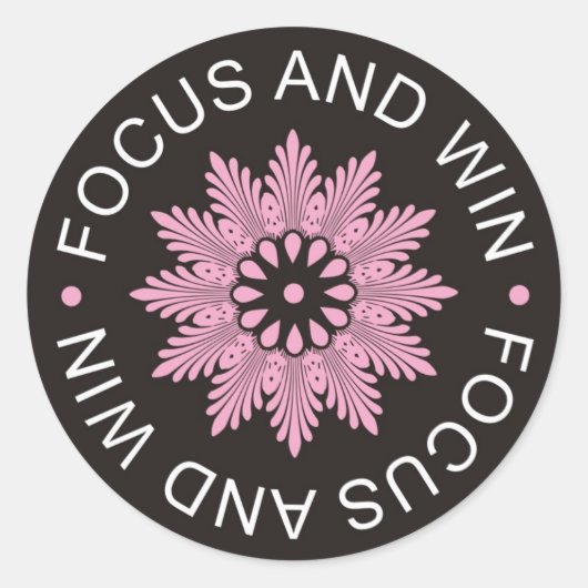 Sticker Rond 3 Citations Word ~Focus Et Gagner ~motivation (Devant)