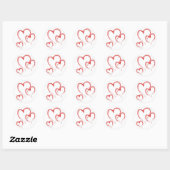 Sticker Rond 3 coeurs (Feuille)