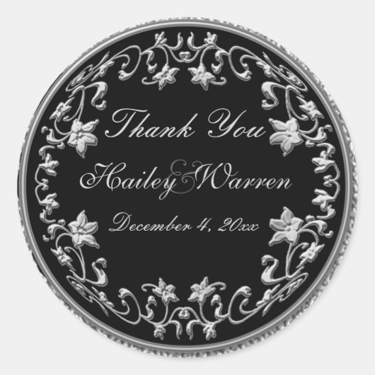 Sticker rond 3" de diamètre noir et blanc (Devant)