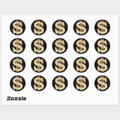 Sticker Rond 3 dollars (Feuille)