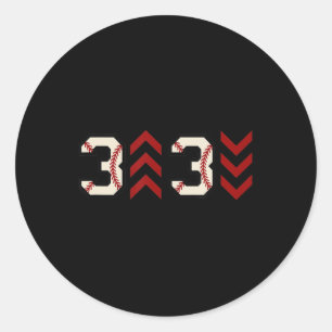 Sticker Rond 3 en haut 3 en bas Trois en haut Trois en bas de b