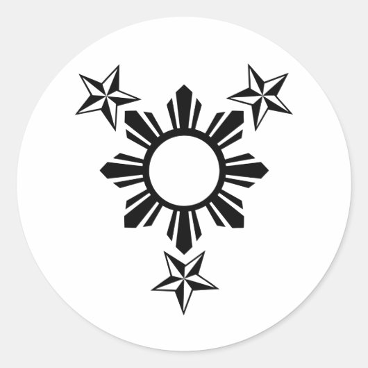 Sticker Rond 3 étoiles et soleil (Devant)