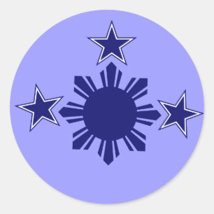 Sticker Rond 3 étoiles et un bleu de Sun