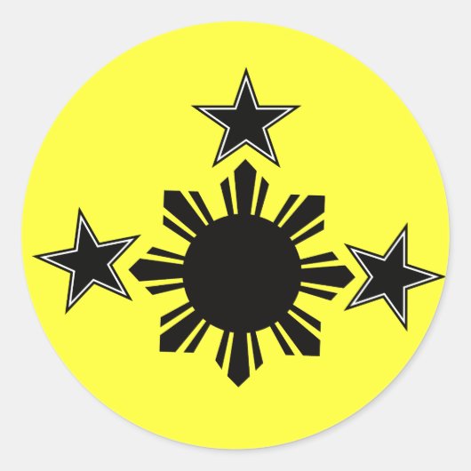 Sticker Rond 3 étoiles et un soleil (Devant)