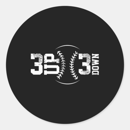 Sticker Rond 3 HAUT 3 Bas Baseball (Devant)
