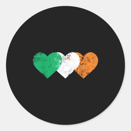 Sticker Rond 3 Hearts Ireland Flag St. Patricks Day Irish Flags (Devant)