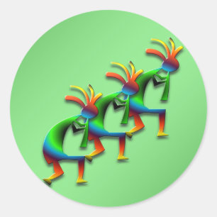 Sticker Rond 3 Kokopelli #29