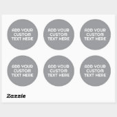 Sticker Rond 3 lignes de texte - Faites-le votre gris blanc per (Feuille)