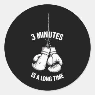Sticker Rond 3 minutes est un long moment boxe kickboxing boxeu
