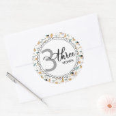 Sticker Rond 3 Mois Jalon bébé Giraffes et ballons (Enveloppe)