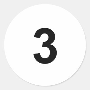 Sticker Rond 3 - numéro trois