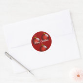 Sticker Rond 3 ornements rouges (Enveloppe)