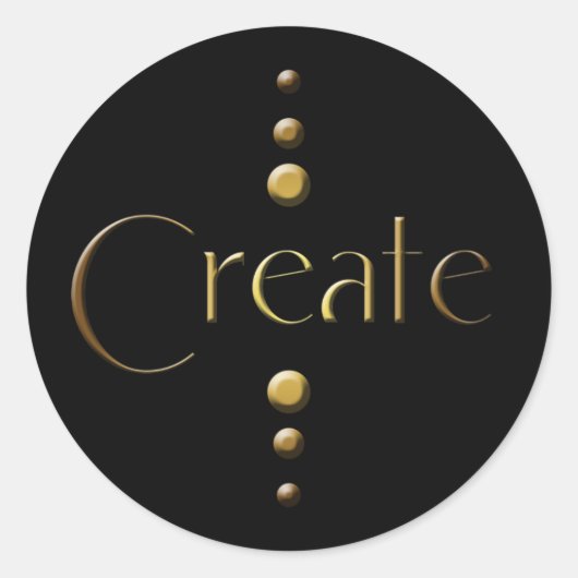Sticker Rond 3 points Gold Block Create & Black Arrière - plan (Devant)
