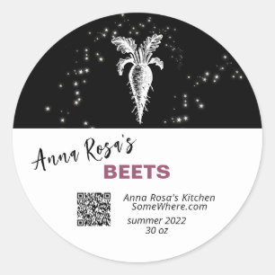 STICKER ROND *~* 3" QR AP30 BEETS - DÉSHYDRATED CANNING FREEZE