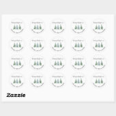 Sticker Rond 3 Sapins Simple Noël Rustique Joyeux (Feuille)
