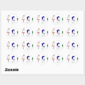 Sticker Rond 3 Snowmen (Feuille)