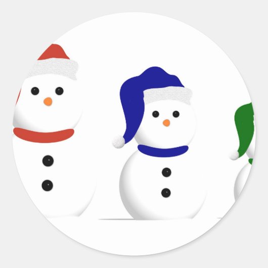 Sticker Rond 3 Snowmen (Devant)