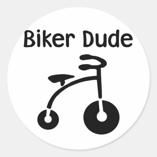 Sticker Rond 3 Wheeler Retro Biker Dude (Devant)