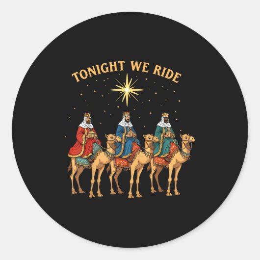 Sticker Rond 3 Wise Men Tonight We Ride Christmas  (Devant)