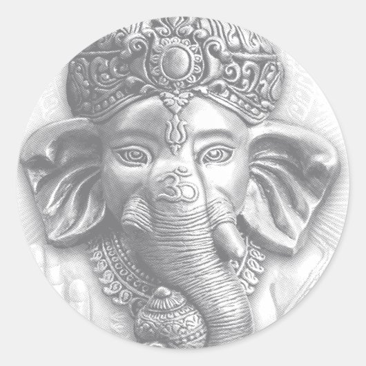 Sticker Rond 3d Lord Ganesha - om (Devant)