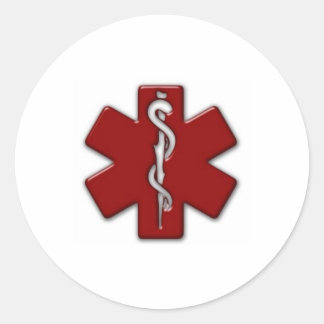 Sticker Rond 3D rouge et blanc