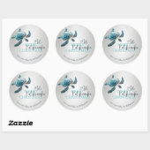 Sticker Rond 3D Tortue Mele Kalikimaka | Personnalisé  (Feuille)